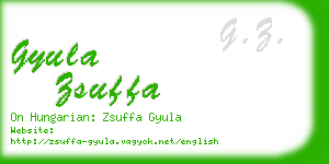 gyula zsuffa business card